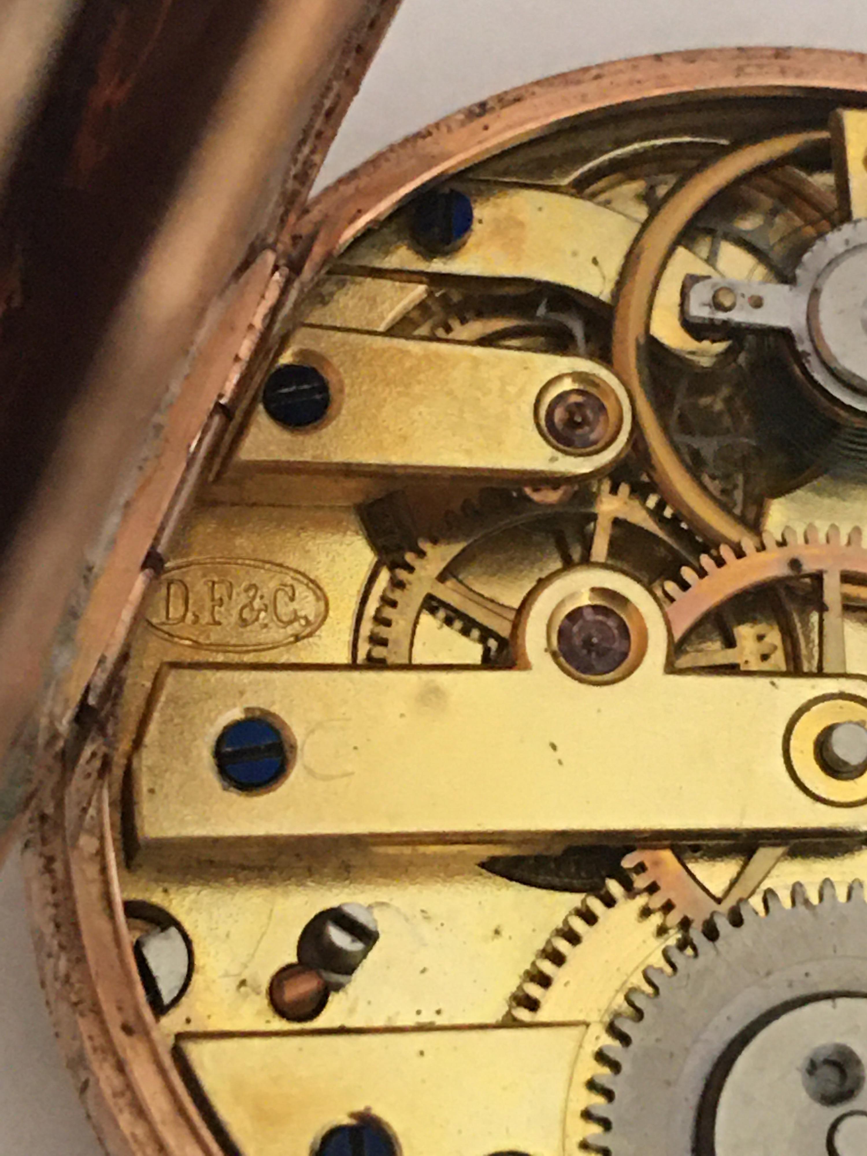 Key-Less Antique 9 Karat Gold Dimier Freres & Cie. Ladies Fob / Pocket Watch For Sale 4