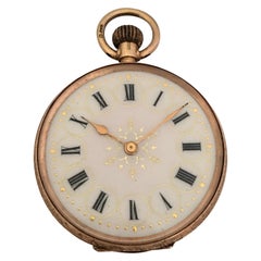 Key-Less Antike 9 Karat Gold Dimier Freres & Cie. Damen-Anhänger / Taschenuhr