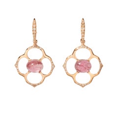 Key of Amsterdam 18k Rose Gold Pink Tourmaline (5.09ct) and diamond Earrings