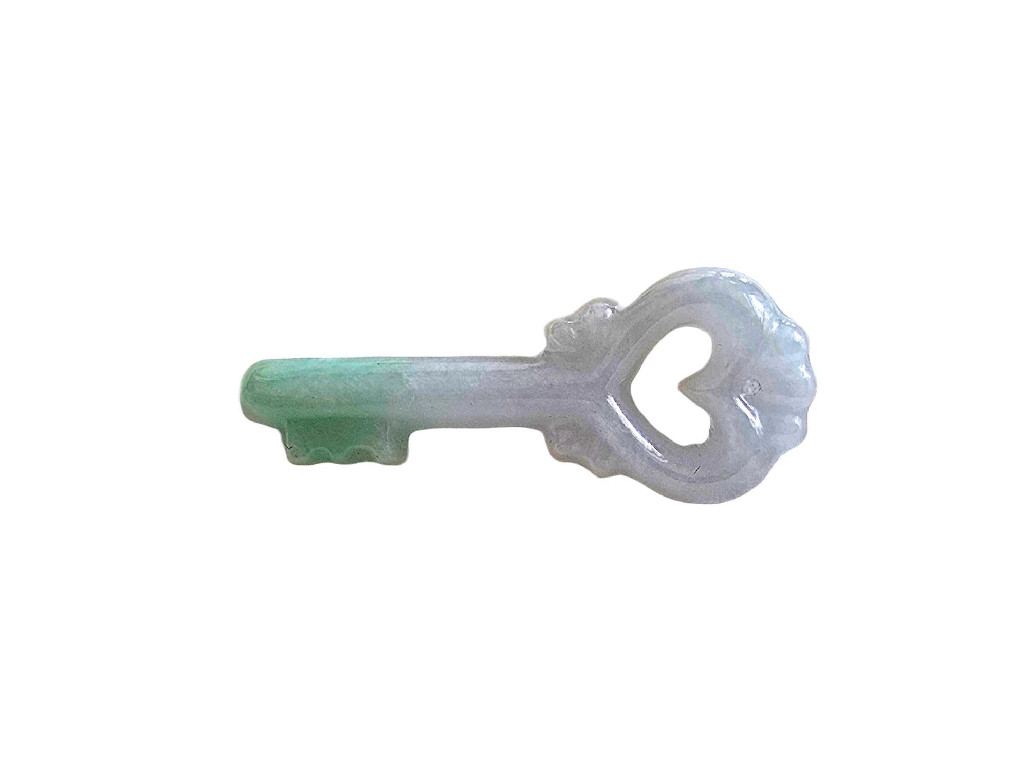 Key of Paris Burmese Green and Lavender A-Jade Charm Pendant For Sale 6