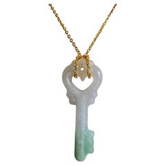 Key of Paris Burmese Green and Lavender A-Jade Charm Pendant