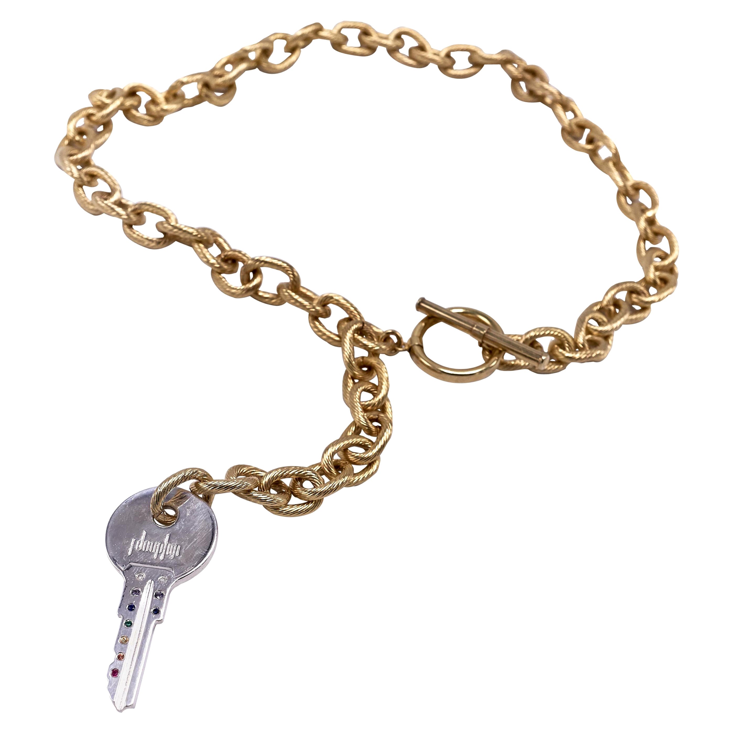 Ciondolo a catena Chakra Rainbow Collana Diamante Bianco Smeraldo Rubino Zaffiro