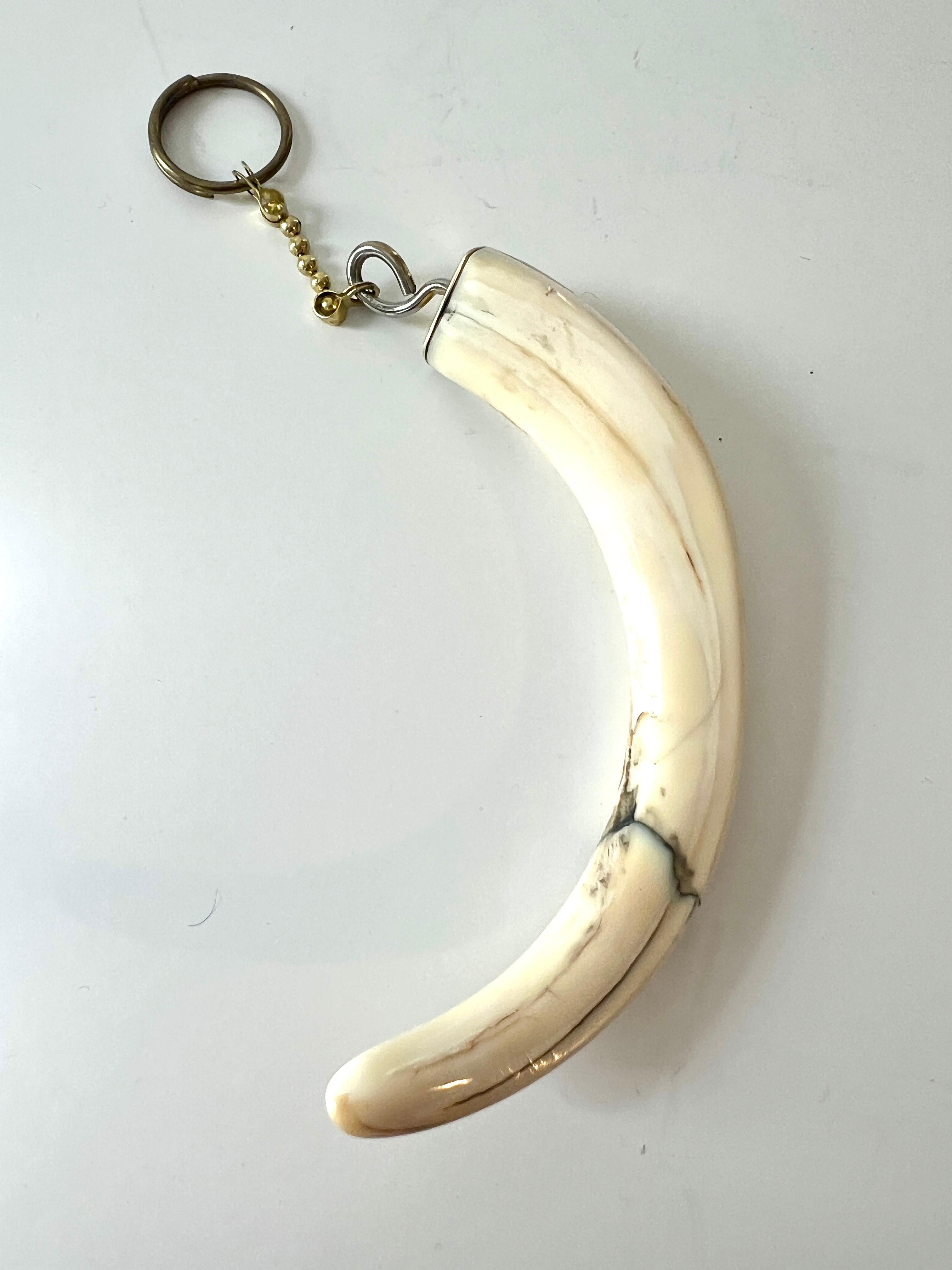 Key Ring with Attached Piece of Bone In Good Condition For Sale In Los Angeles, CA