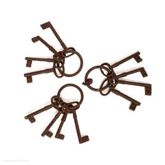Key Set 4 Gate Door Overall length 24cm, , 9.5" Diameter 10cm., 4"