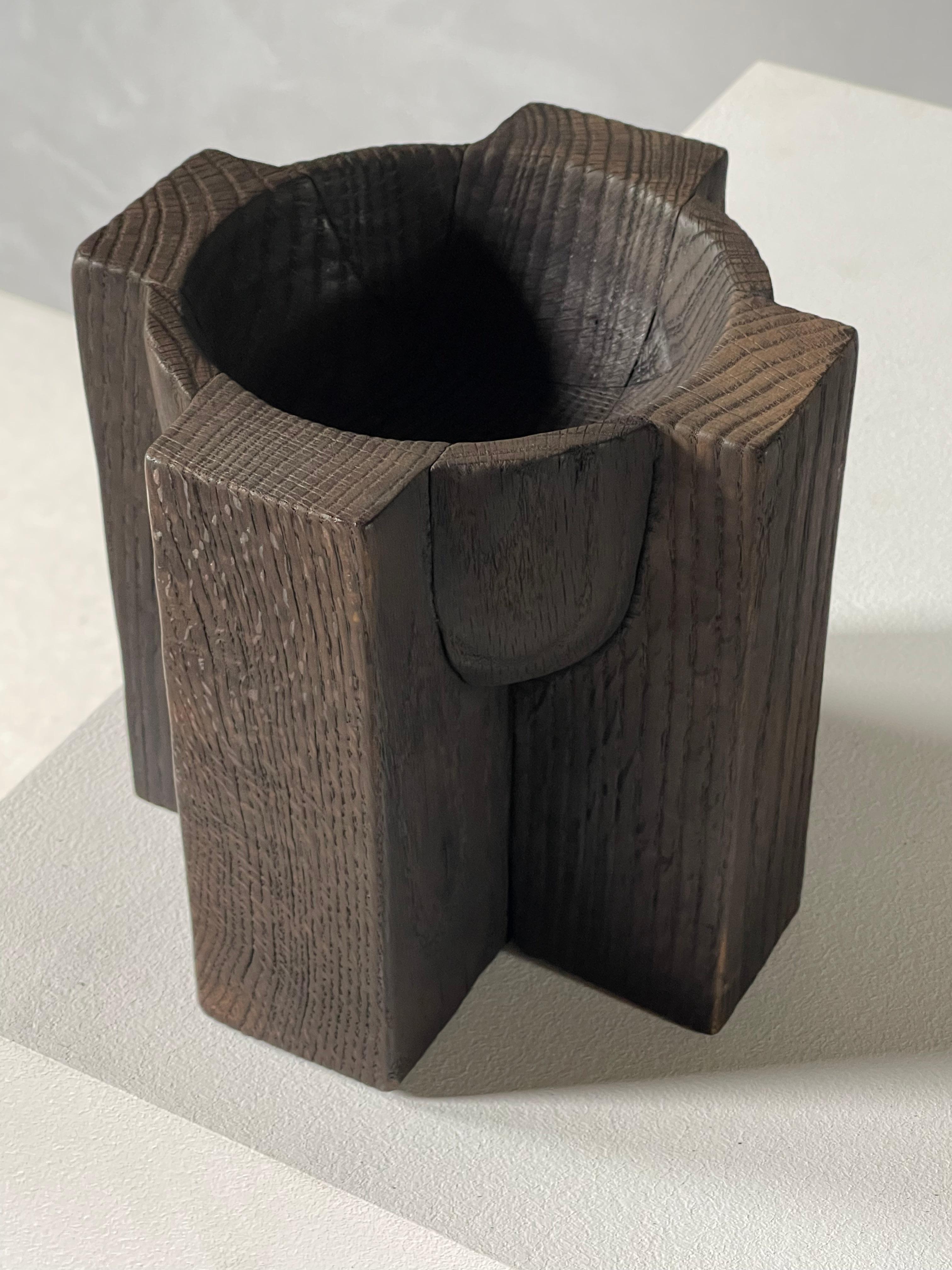 Contemporary Key Tidy Burnt Iroko Wood - Arno Declercq For Sale