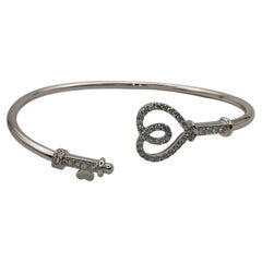 Key to My Heart Diamond Cuff Bracelet in 18K White Gold