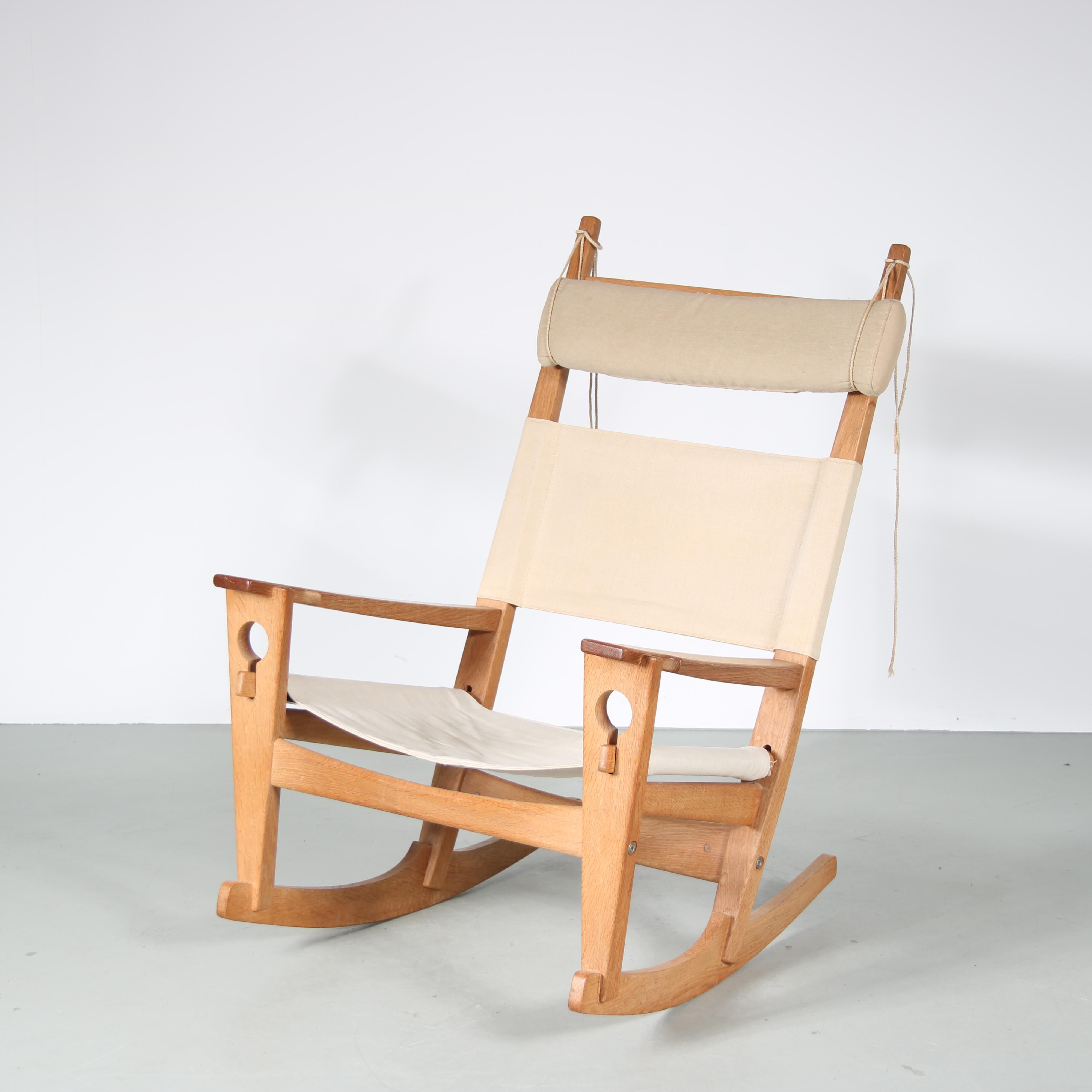 Danish “Keyhole” Rocking Chair by Hans J. Wegner for GETAMA, Denmark, 1960