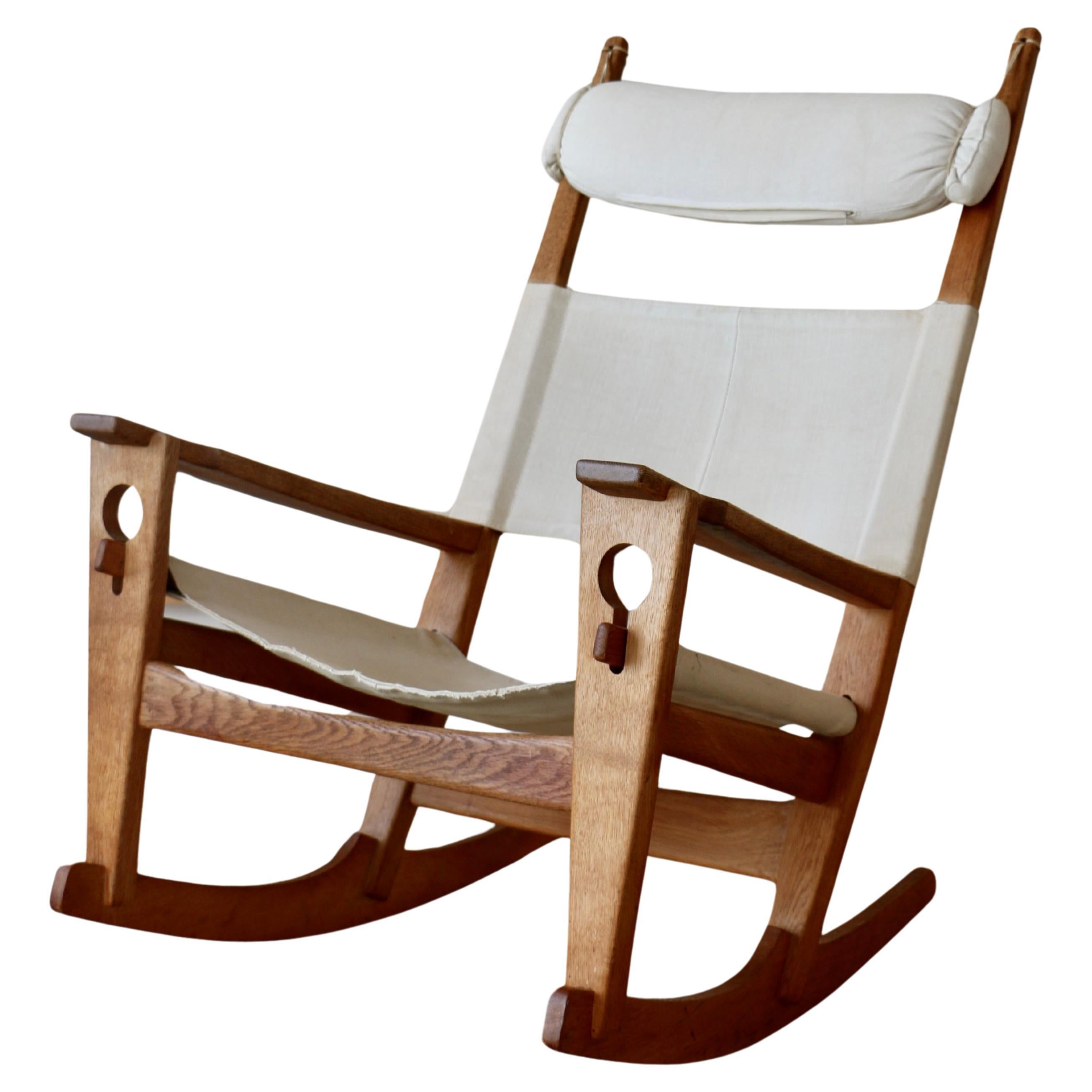 Keyhole" rocking chair, Hans J Wegner, Denmark, 1960s.
