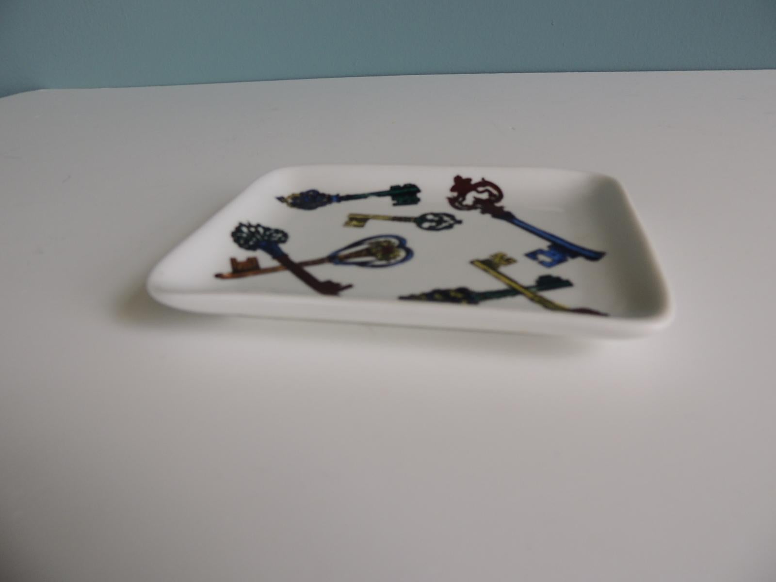 Chinese Keys Ceramic Trinket Dish