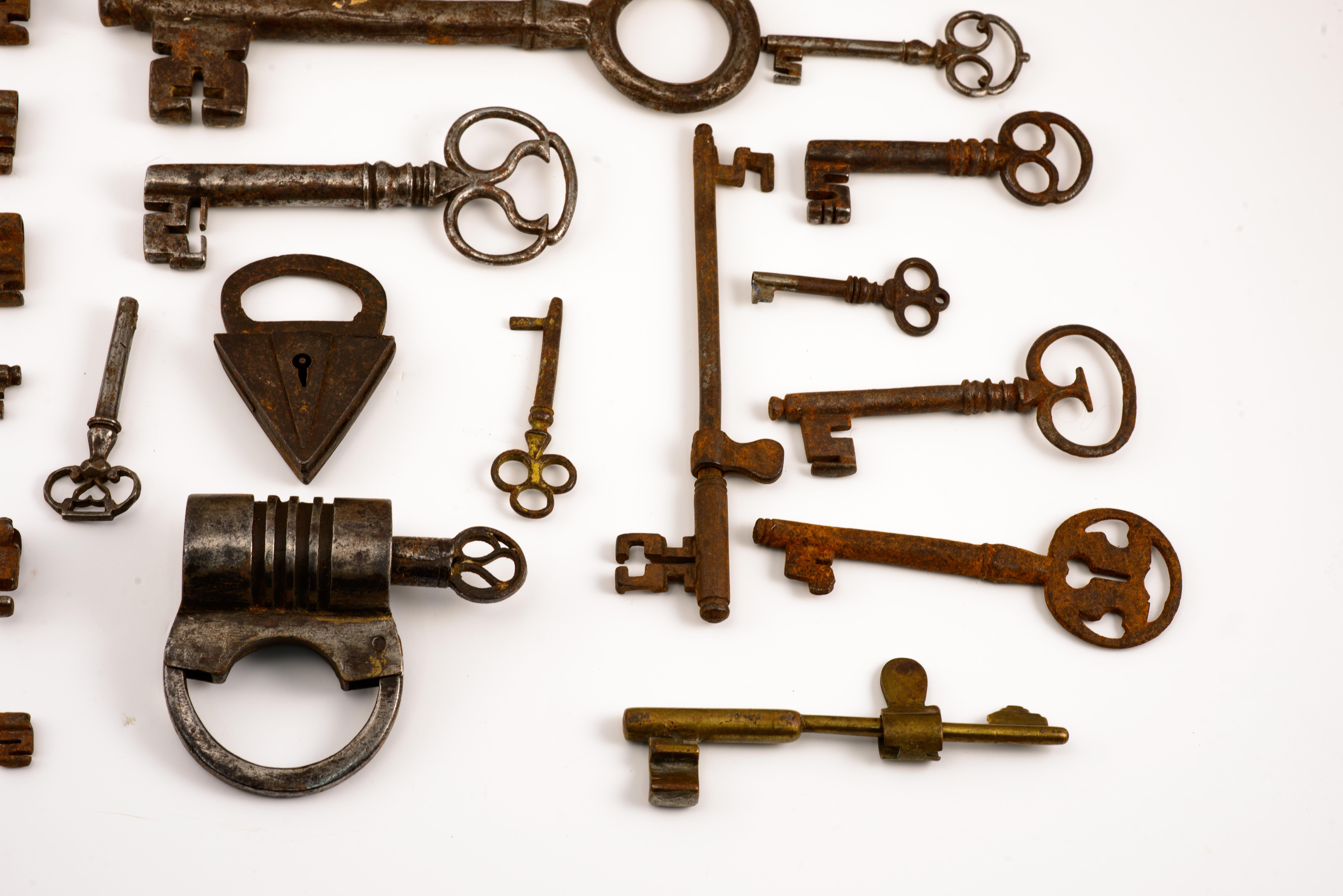 Other Keys, Iron Fitting and Lock Collection, Wrought Iron, 17th-19th Century For Sale