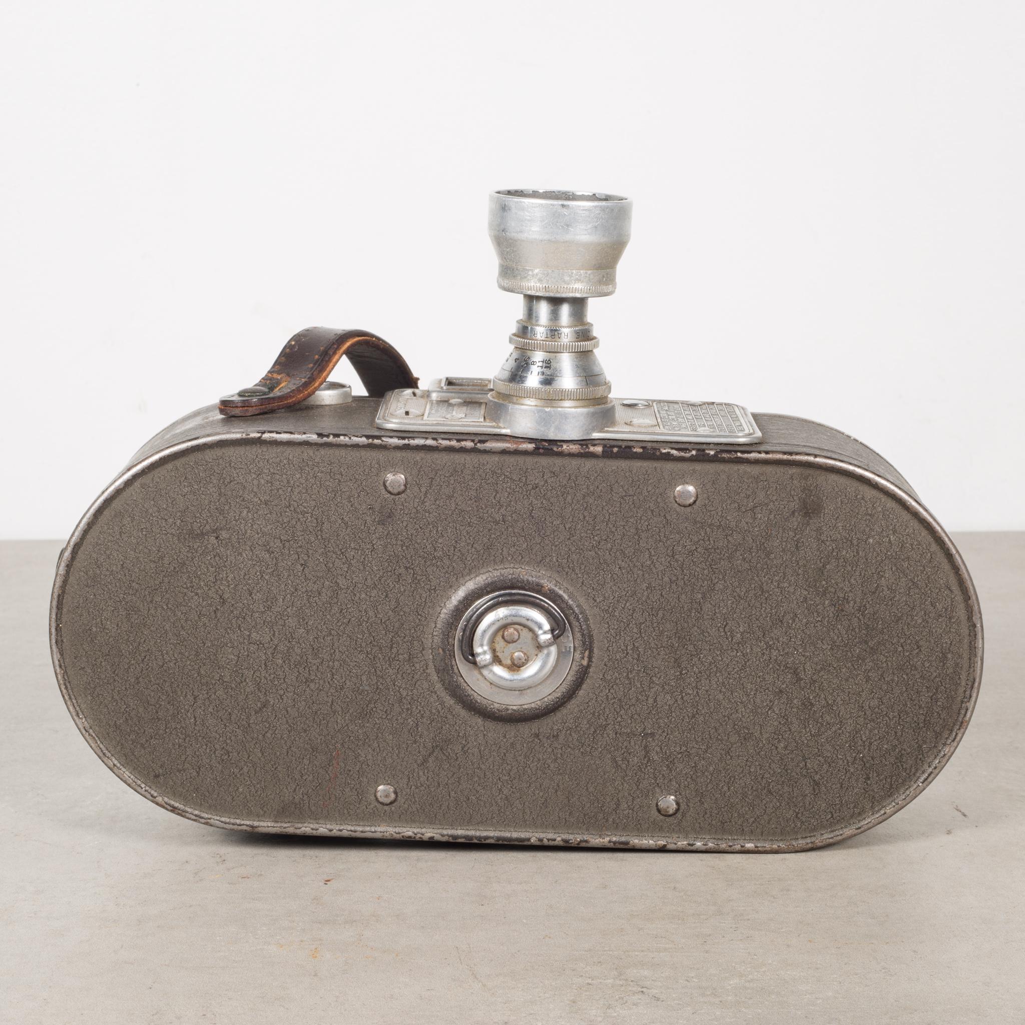 About:

This is an original Keystone A7 16mm movie camera with leather handle and large silver pop out handle. This camera has retained its original finish. The camera may or may not operate. We are selling it as decorative only.

Creator: