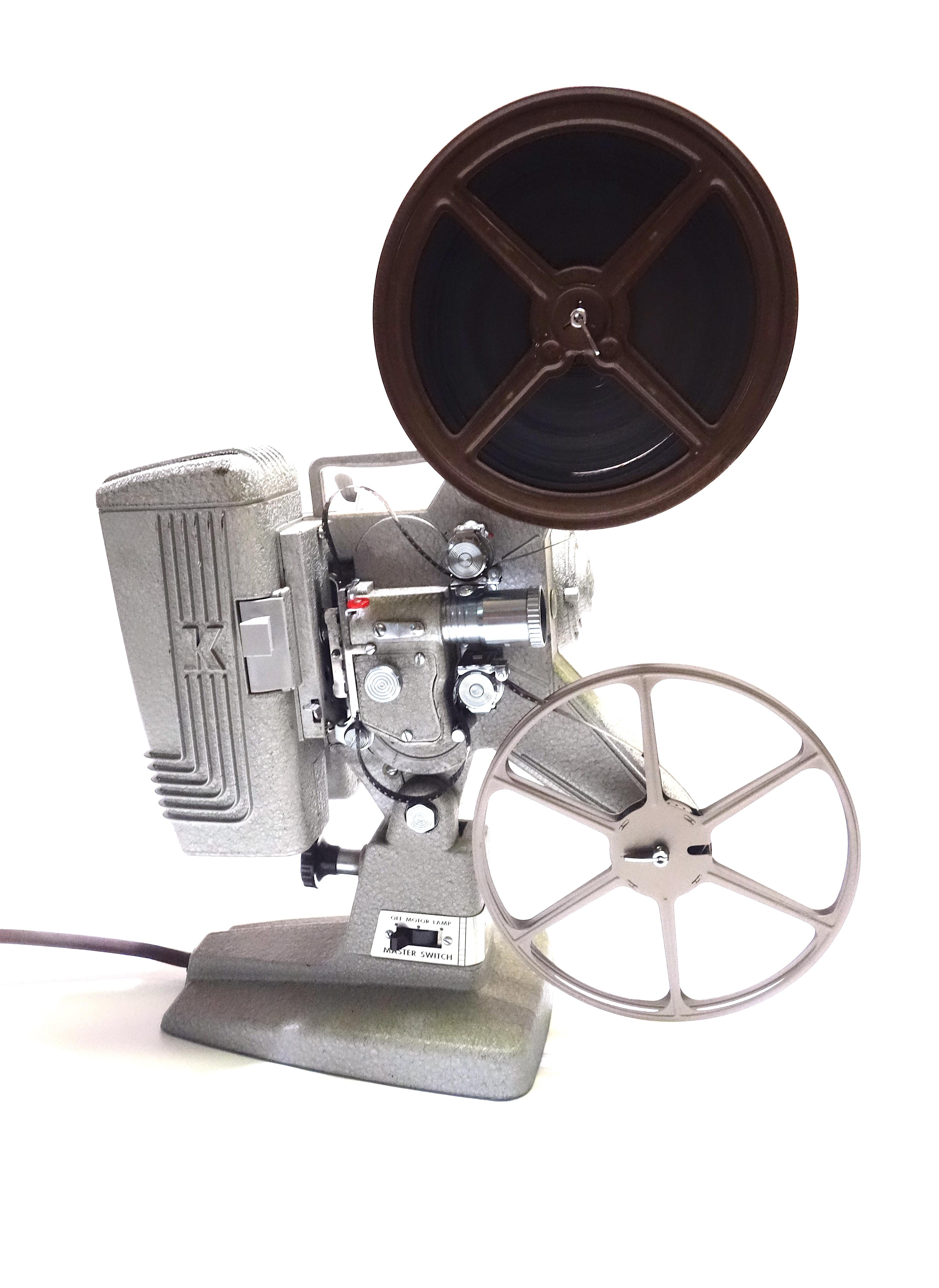 American Keystone Vintage Movie Projector circa 1950s, Pristine, with Film and Reels, Wow For Sale