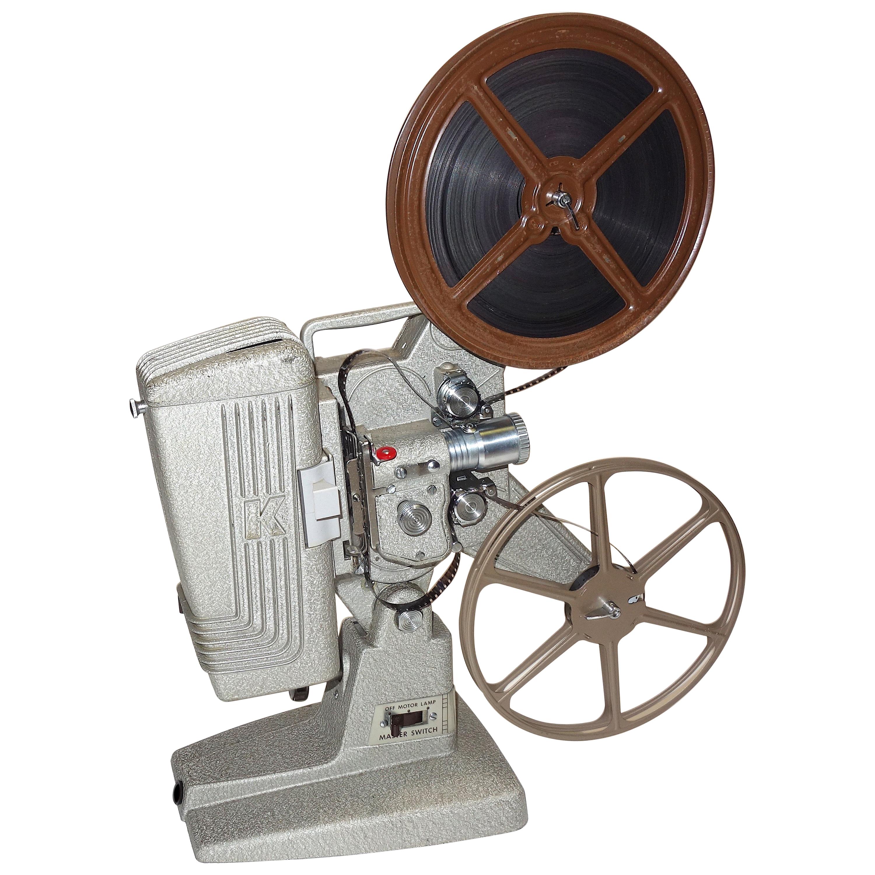 Keystone Vintage Movie Projector circa 1950s, Pristine, with Film and Reels, Wow For Sale