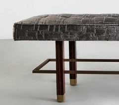 Keywest Bench in Natural Macassar and Upholstered Seat