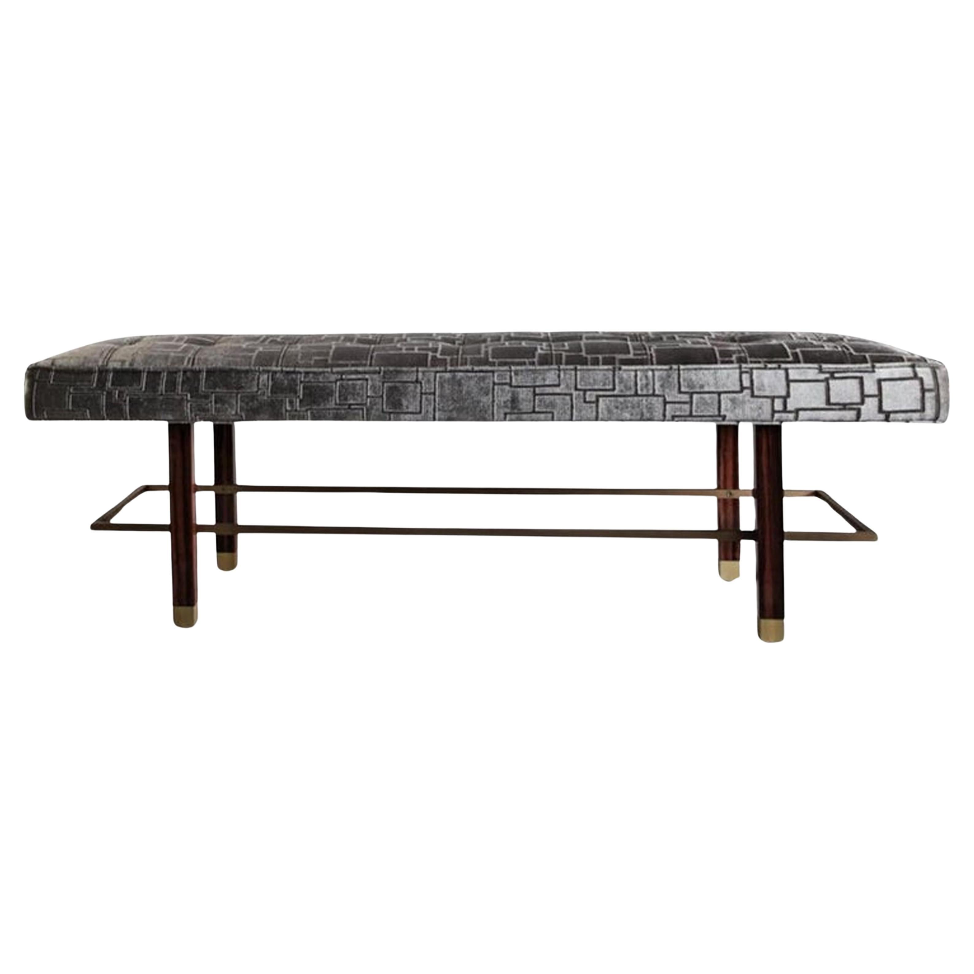 Panchina Keywest in Macassar naturale e seduta imbottita