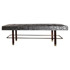 Banco Keywest de Macasar Natural y Asiento Tapizado