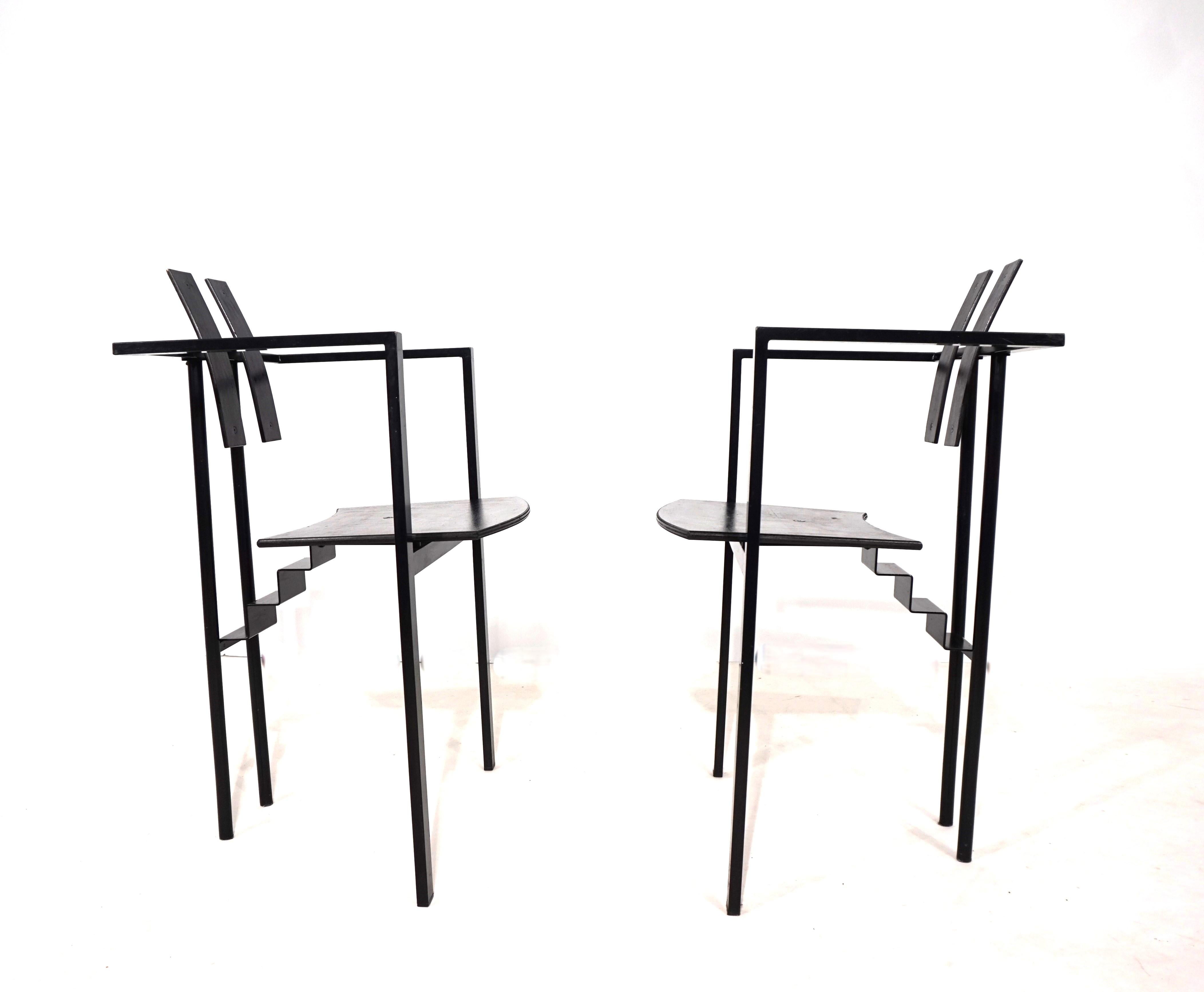KFF Trix Memphis set of two dining chairs by Karl Friedrich Förster, 1988 For Sale 4