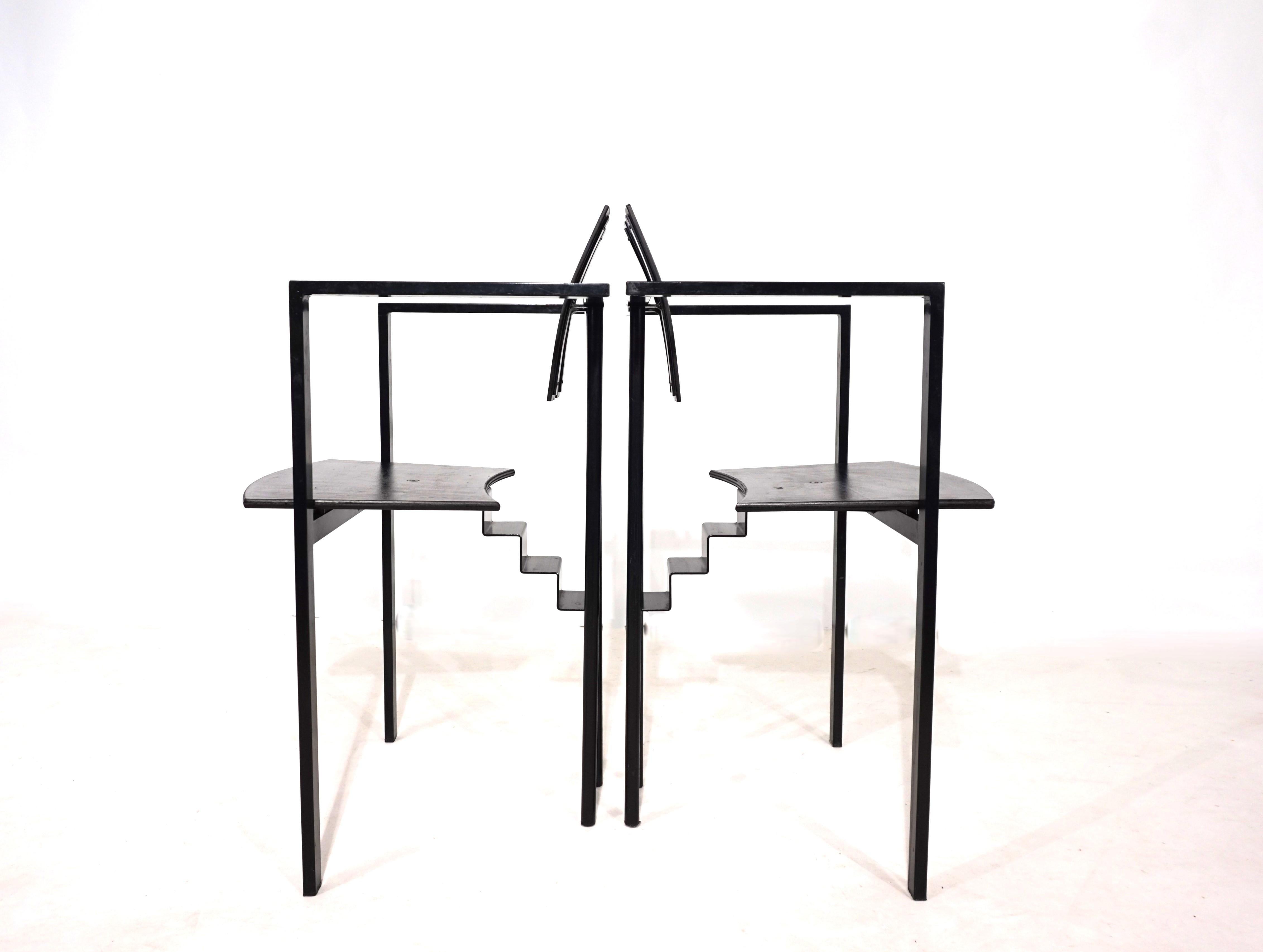 KFF Trix Memphis set of two dining chairs by Karl Friedrich Förster, 1988 For Sale 5