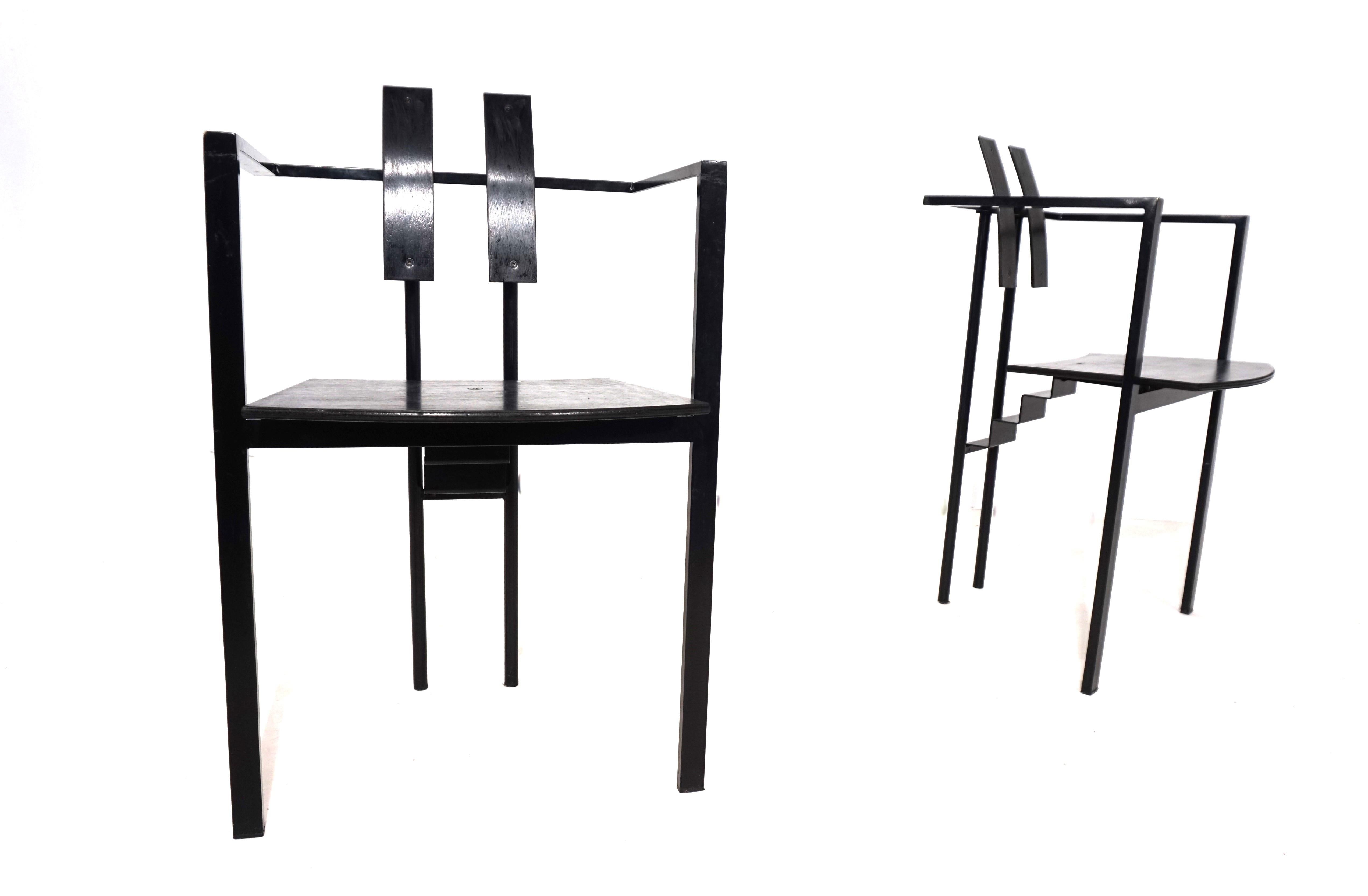 KFF Trix Memphis set of two dining chairs by Karl Friedrich Förster, 1988 For Sale 7