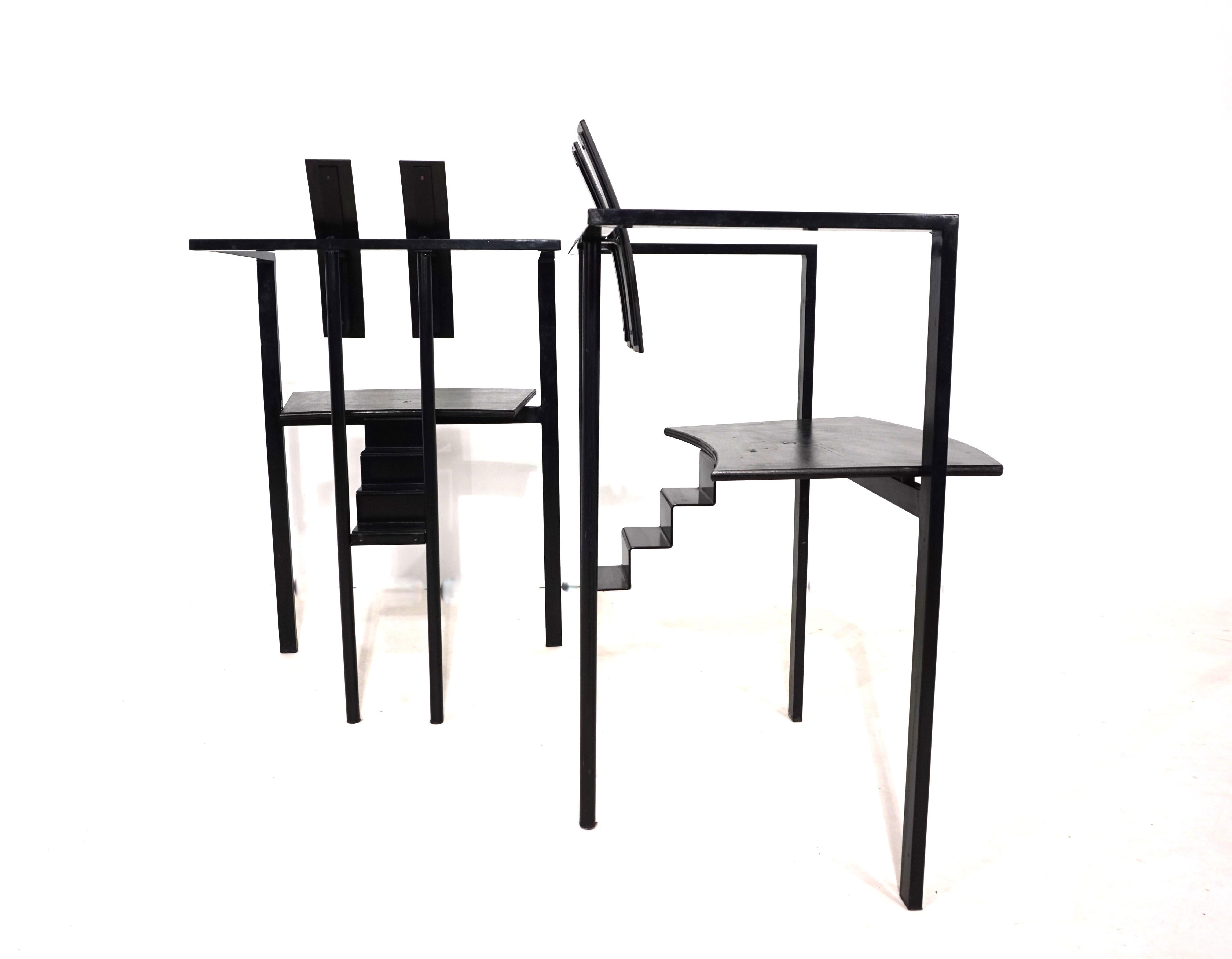 Late 20th Century KFF Trix Memphis set of two dining chairs by Karl Friedrich Förster, 1988 For Sale