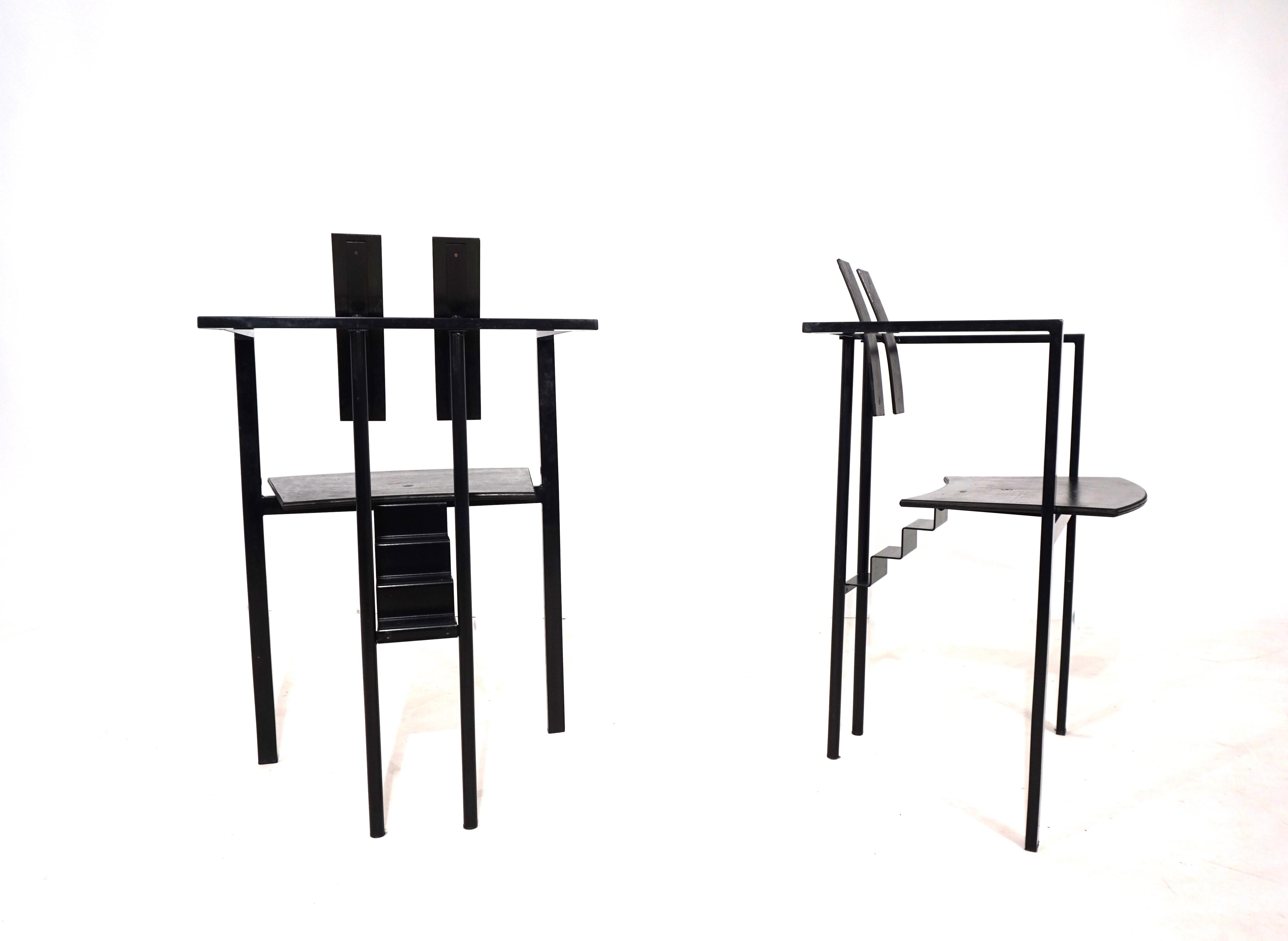 KFF Trix Memphis set of two dining chairs by Karl Friedrich Förster, 1988 For Sale 2