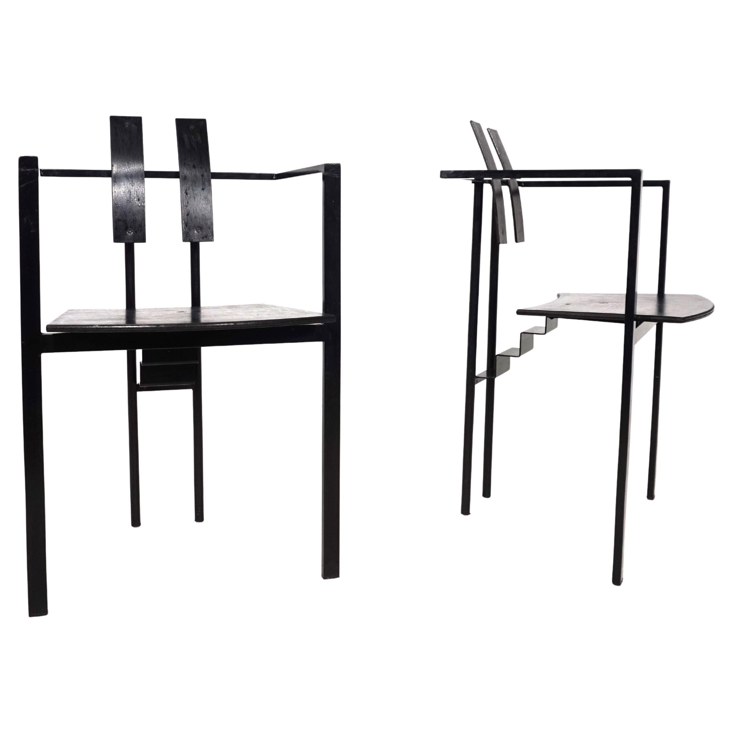 KFF Trix Memphis set of two dining chairs by Karl Friedrich Förster, 1988 For Sale