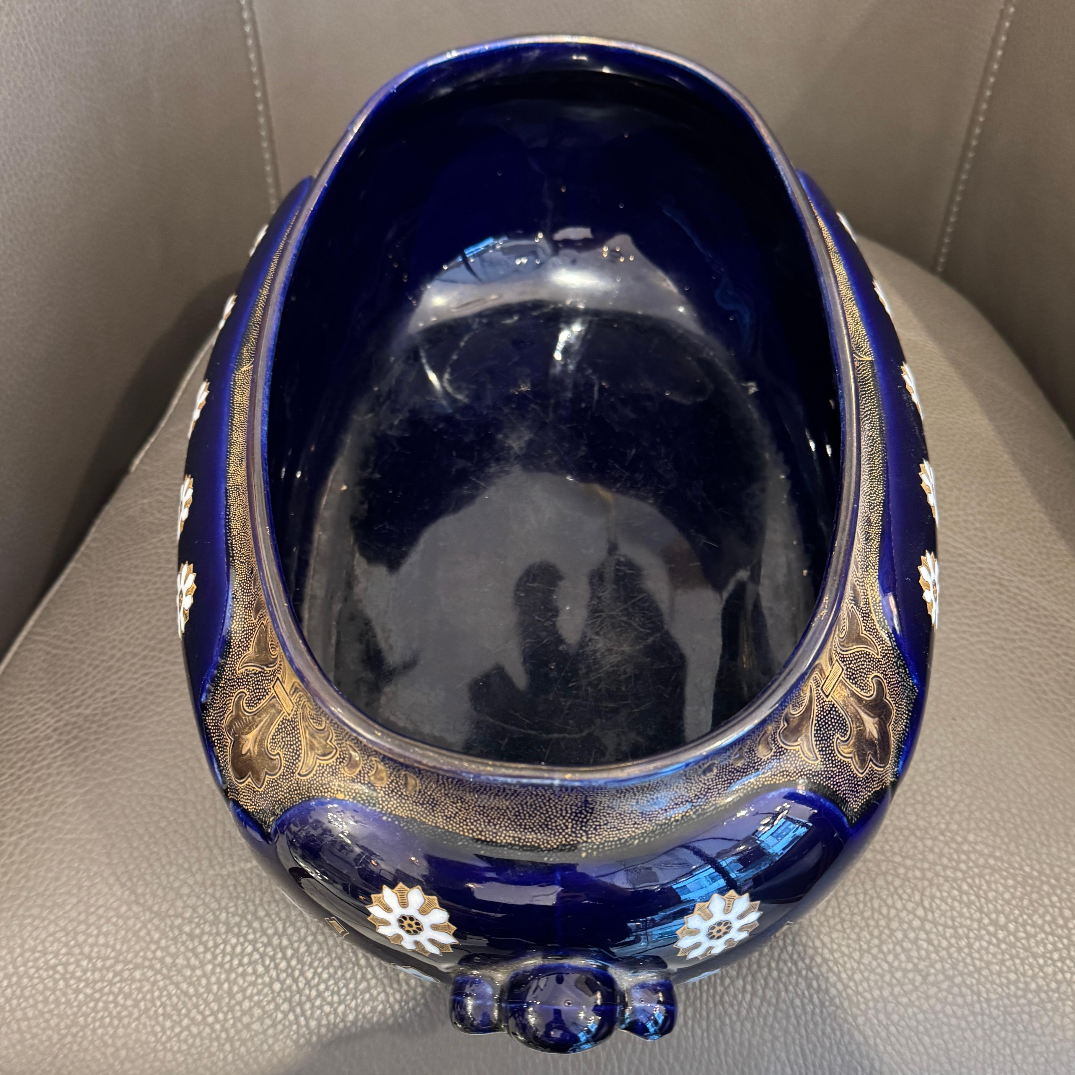 KG Luneville Keller Guerin Ceramic Planter Centre Piece In Fair Condition For Sale In Ciudad Autónoma Buenos Aires, AR