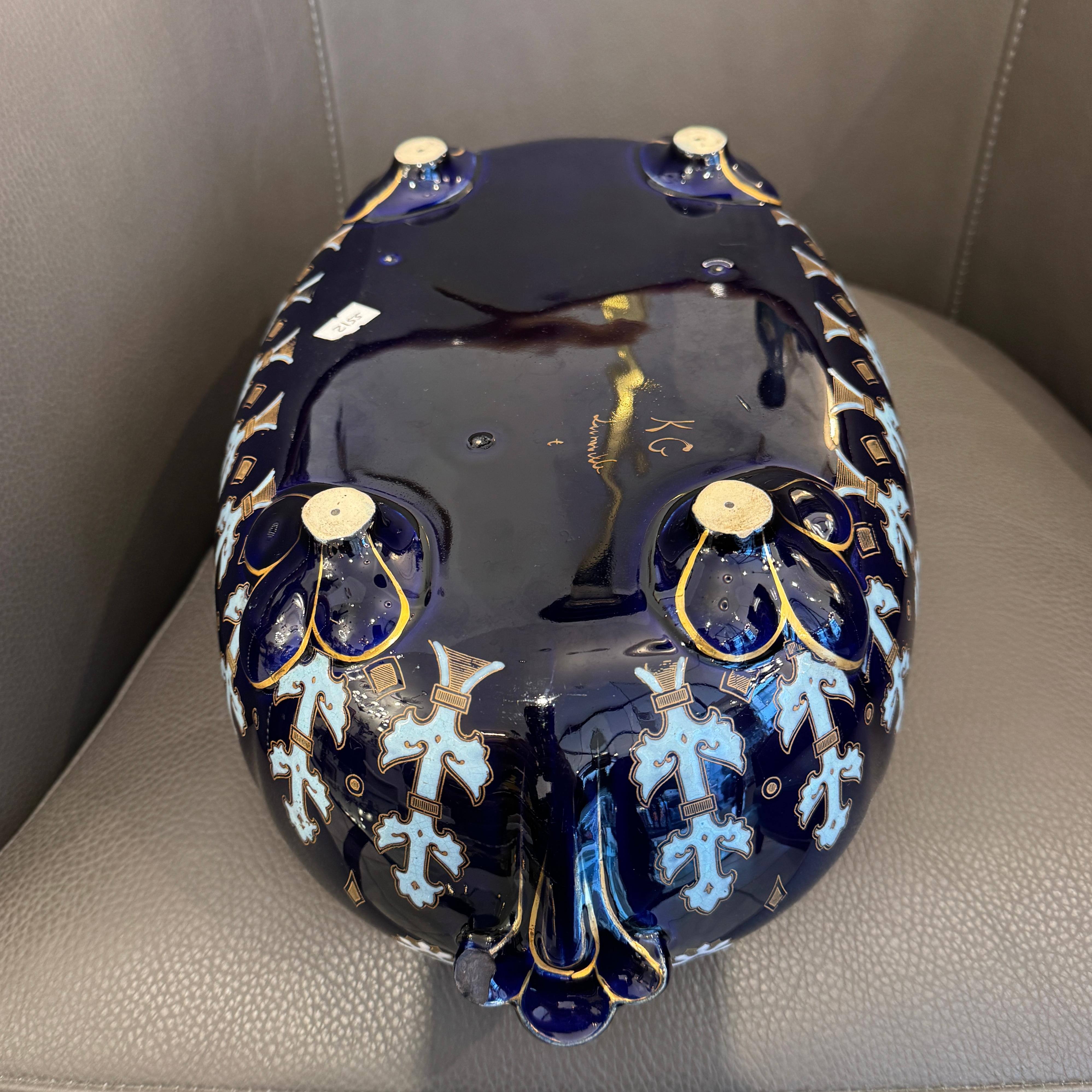 Late 19th Century KG Luneville Keller Guerin Ceramic Planter Centre Piece For Sale