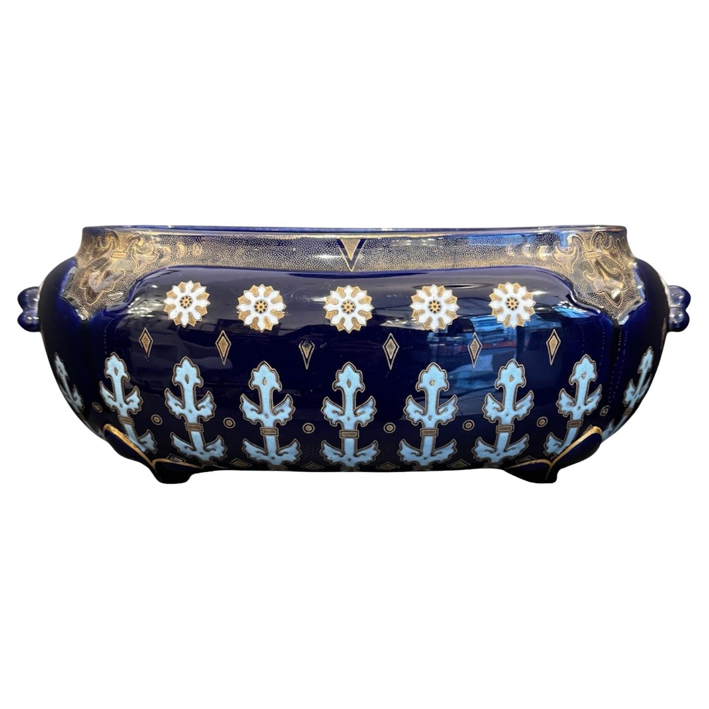 KG Luneville Keller Guerin Ceramic Planter Centre Piece For Sale