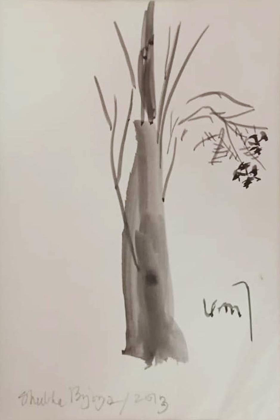 Senza titolo (Albero di palma), Acquerello su carta di Indin Artist "In magazzino"