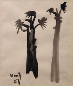 Sans titre (arbre de palmier), aquarelle sur papier de l'artiste indin « en stock »