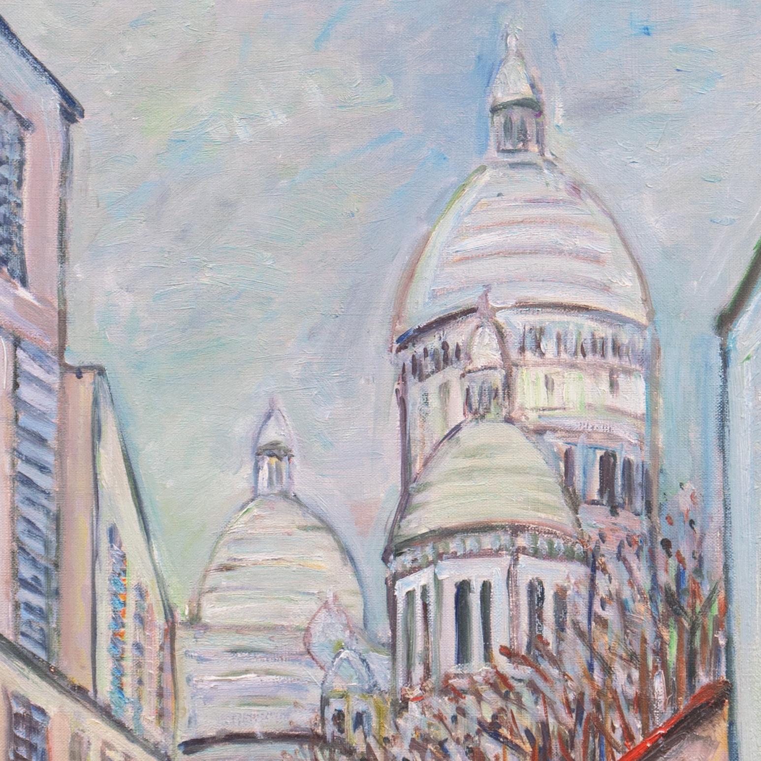 Signed lower right, 'K. H. Kaneko'; additionally inscribed, verso, 'K. H. Kaneko' and dated 1946 

A substantial, Post-Impressionist oil on canvas showing a view of Montmartre looking towards the Basilica of Sacré-Cœur.