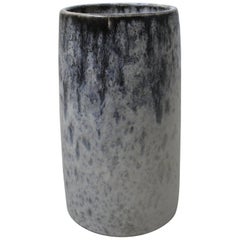 KH Würtz Brush Pot Vase in White and Blue Glaze