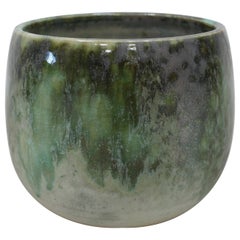 KH Würtz Eastern Shape Bell Planter in Green Glaze