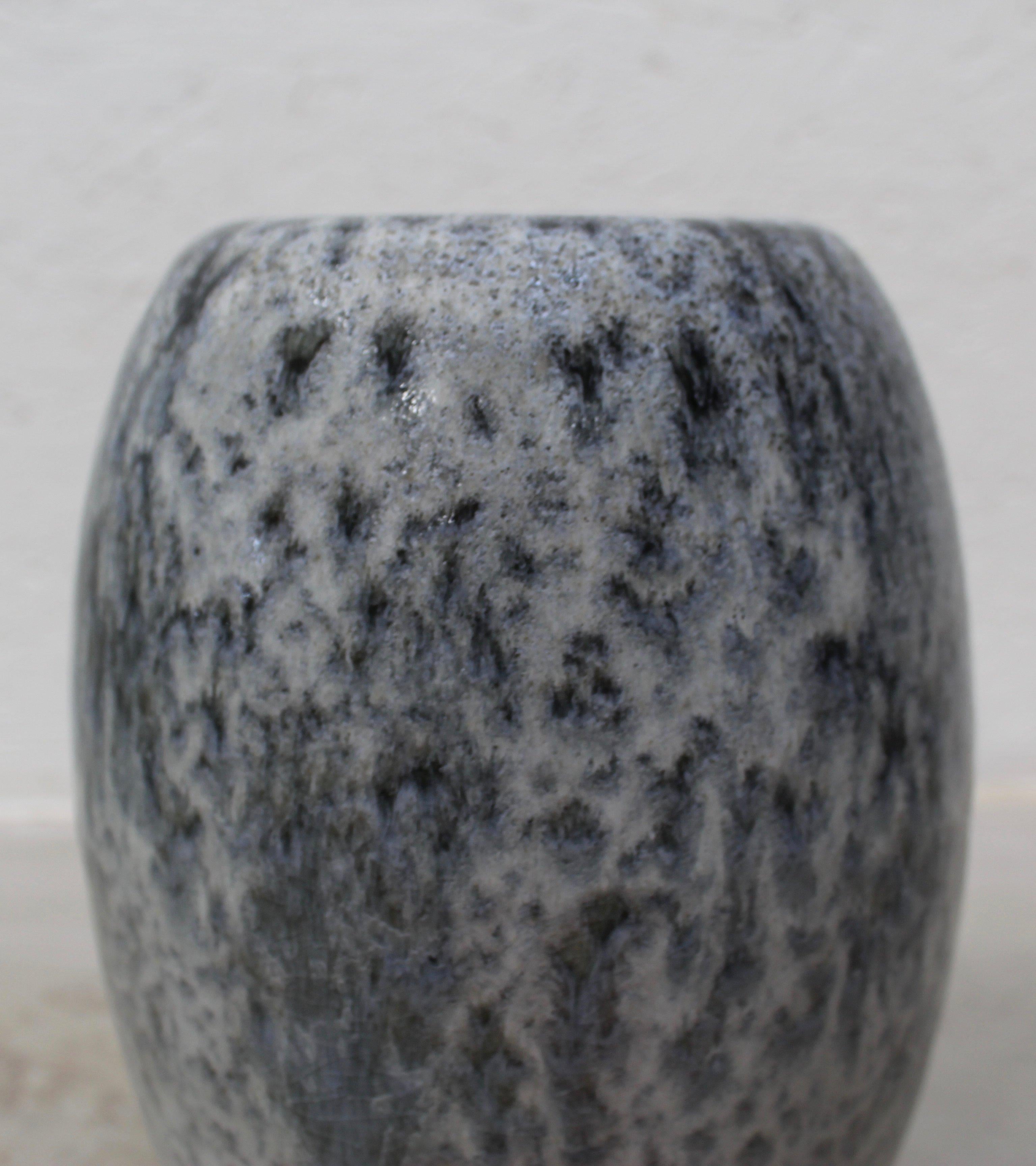 Danish KH Würtz Egg Shaped Vase in White and Blue Glaze