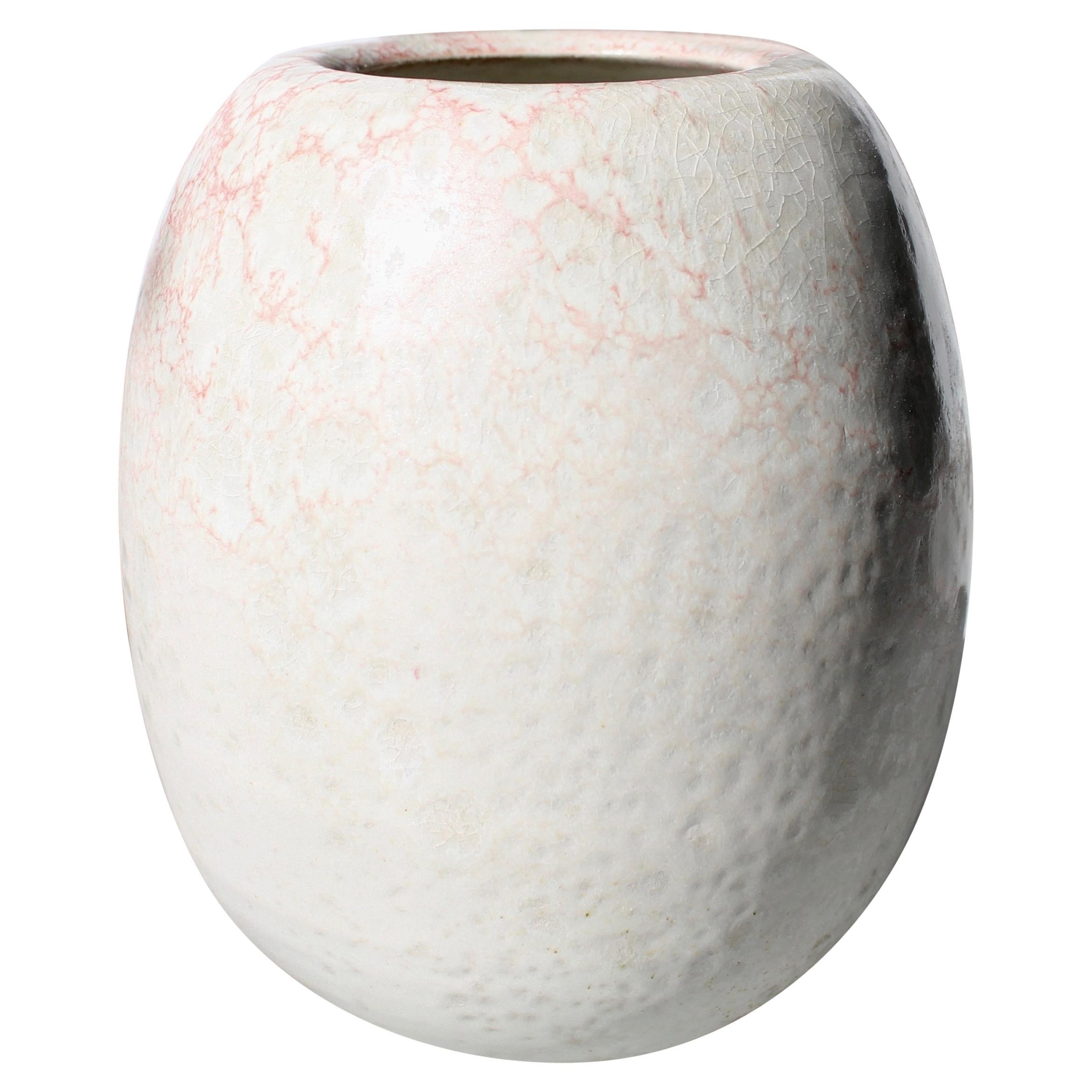 Kh Würtz Round Egg Shaped Vase Blush Glaze