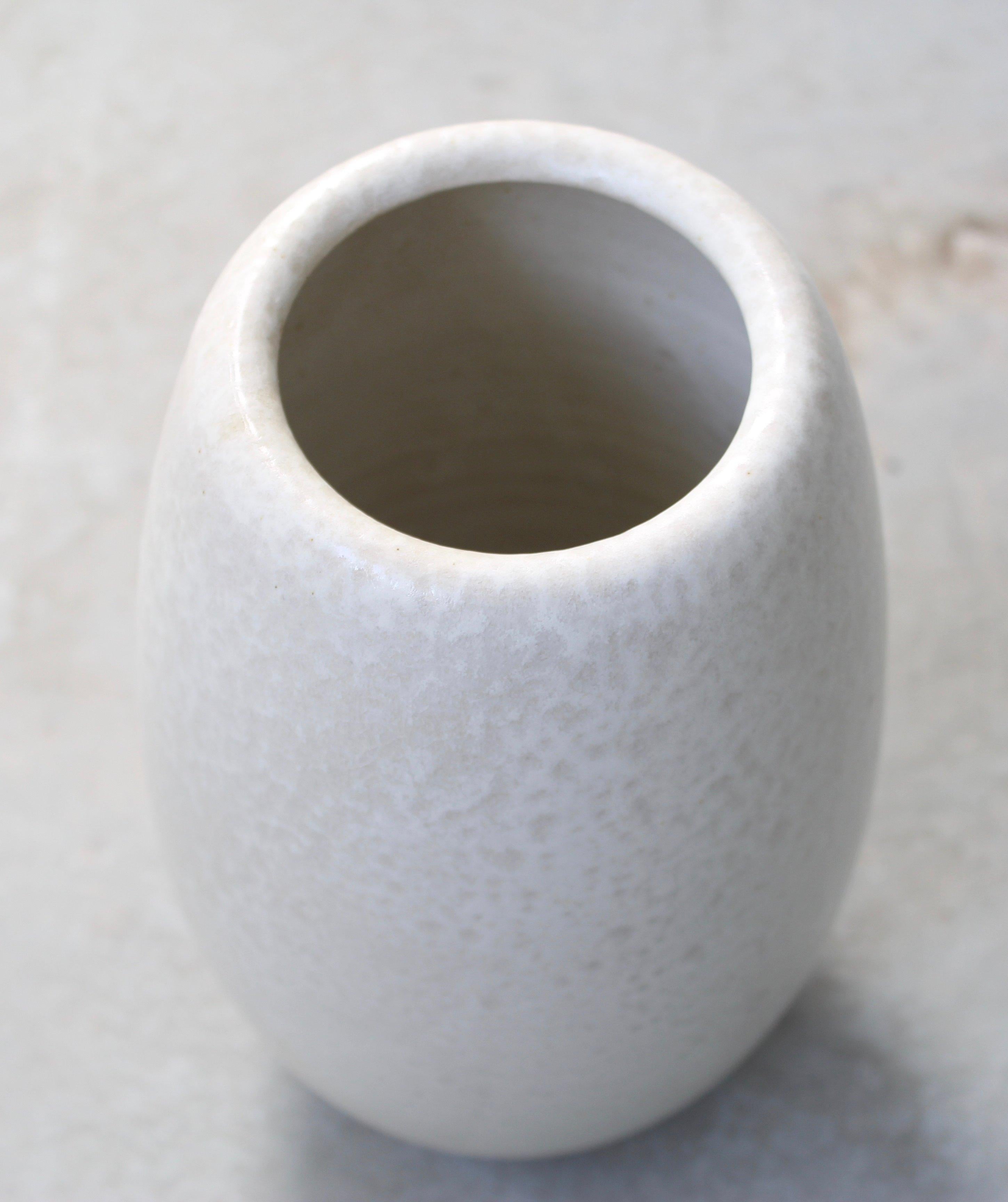 Danish KH Würtz Tall Ovoid Vase in White Glaze