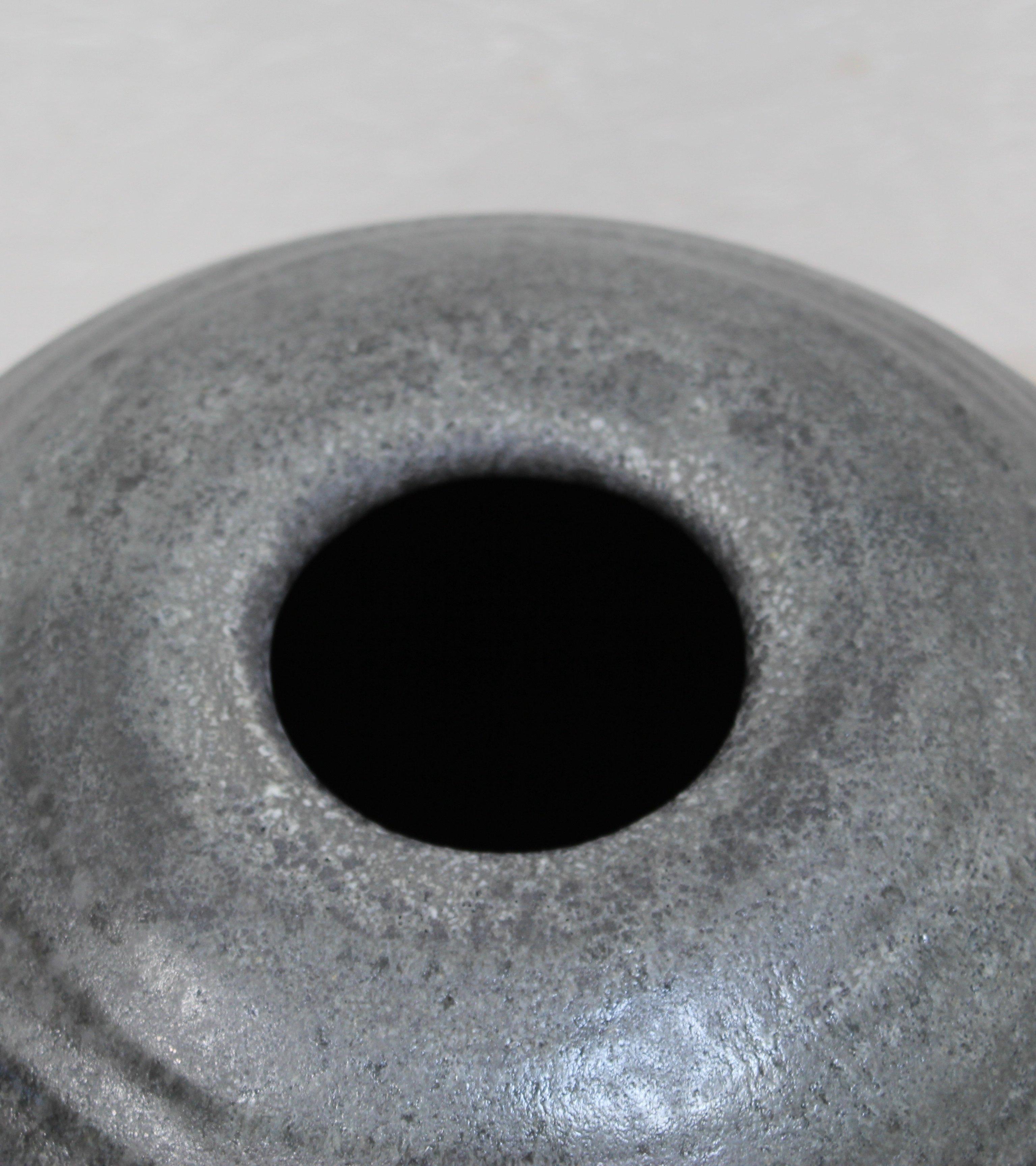 Contemporary KH Würtz Textured Large Baluster Shaped Urn in Granite Glaze