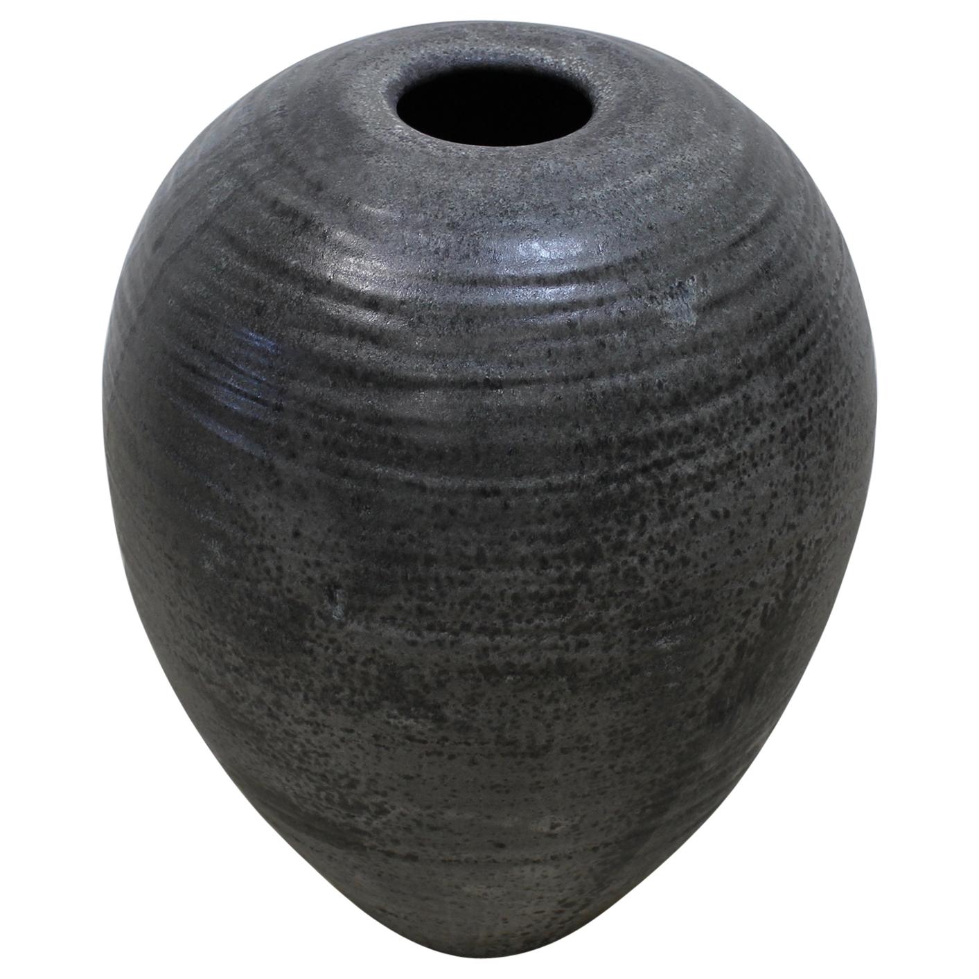 KH Würtz Textured Large Baluster Shaped Urn in Granite Glaze