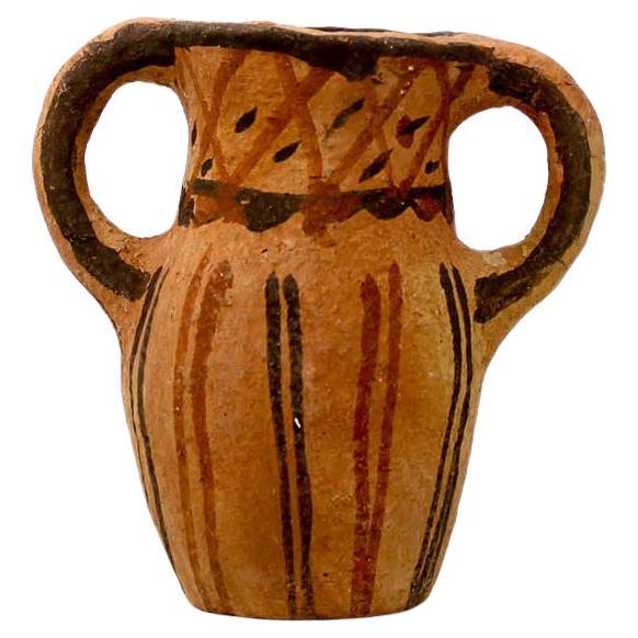 Khabia Small Brown Jar Made of Clay, Handcrafted by the Potter Aïcha