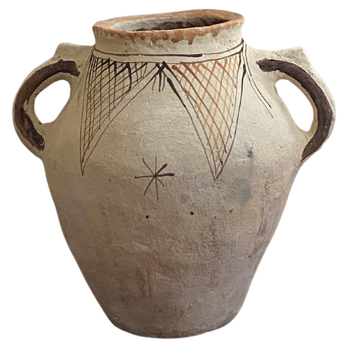 Khabia White Jar Made of Clay, Handcrafted by the Potter Raja