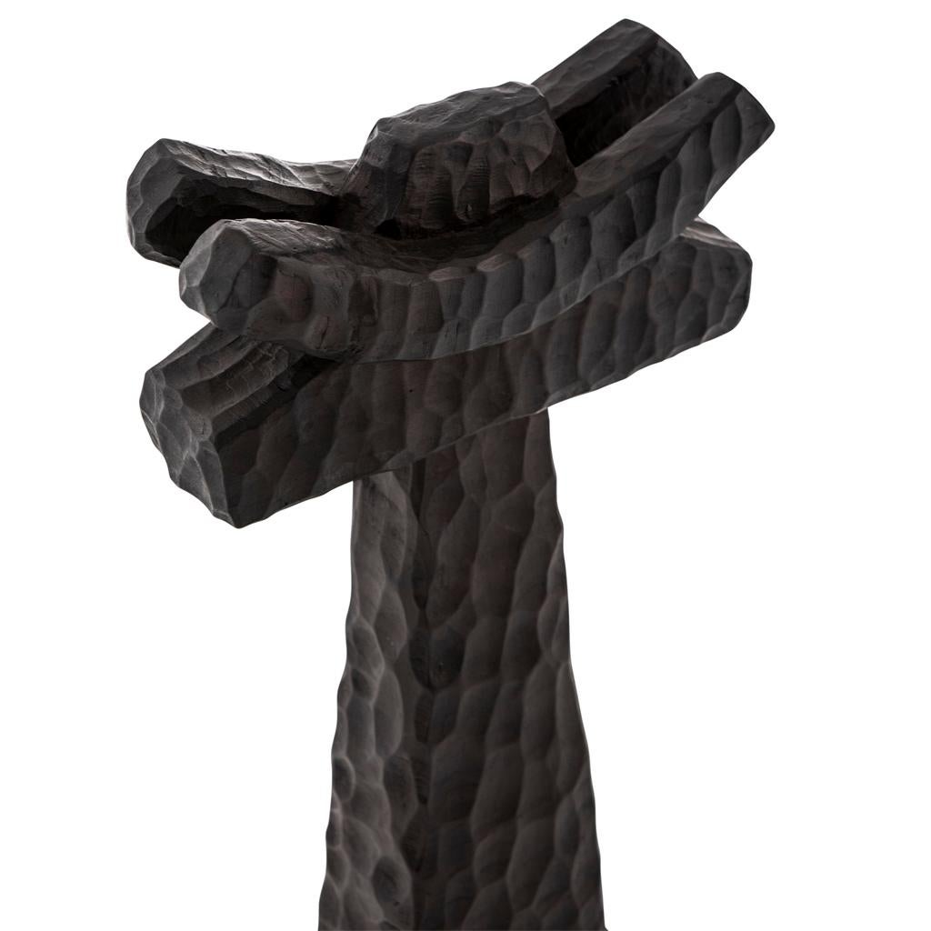 South African Hand-Carved Chiseled Primal Brutalist Wood Totem Sculpture#1 by Egg Designs For Sale