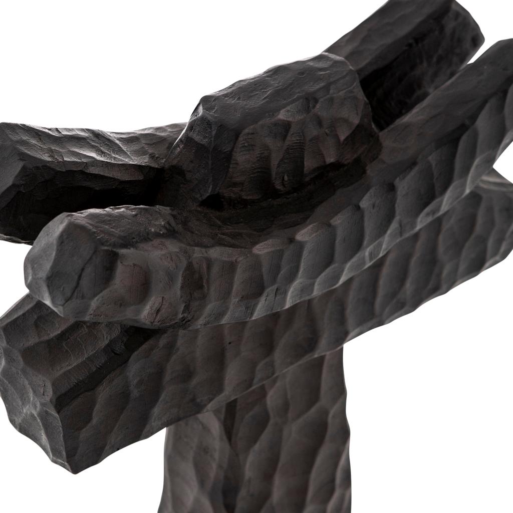 Hand-Carved Chiseled Primal Brutalist Wood Totem Sculpture#1 by Egg Designs In New Condition For Sale In Bothas Hill, KZN