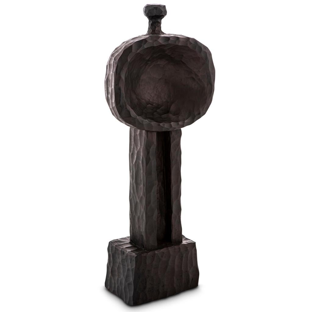 Modern Hand-Carved Primal Brutalist Wood Totem Sculpture #3 – Egg Designs, Africa For Sale