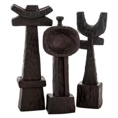 Khada Hand Carved Decorative Totem Sculpture Set