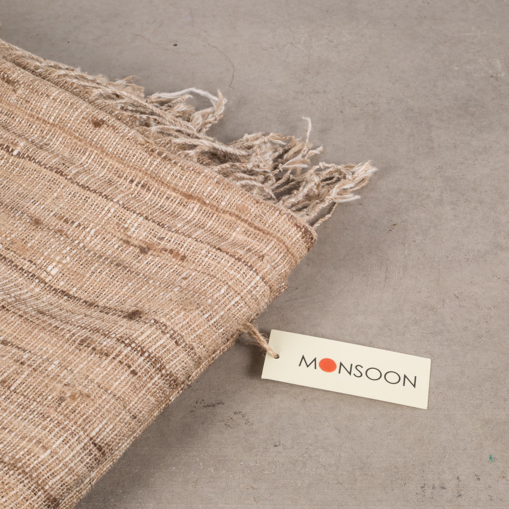 Modern Khadi Handspun Silk/Cotton Throw by Monsoon