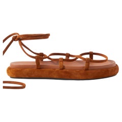 KHAITE Alba Gladiator suede platform sandal $959 size 40 10 slims the leg!