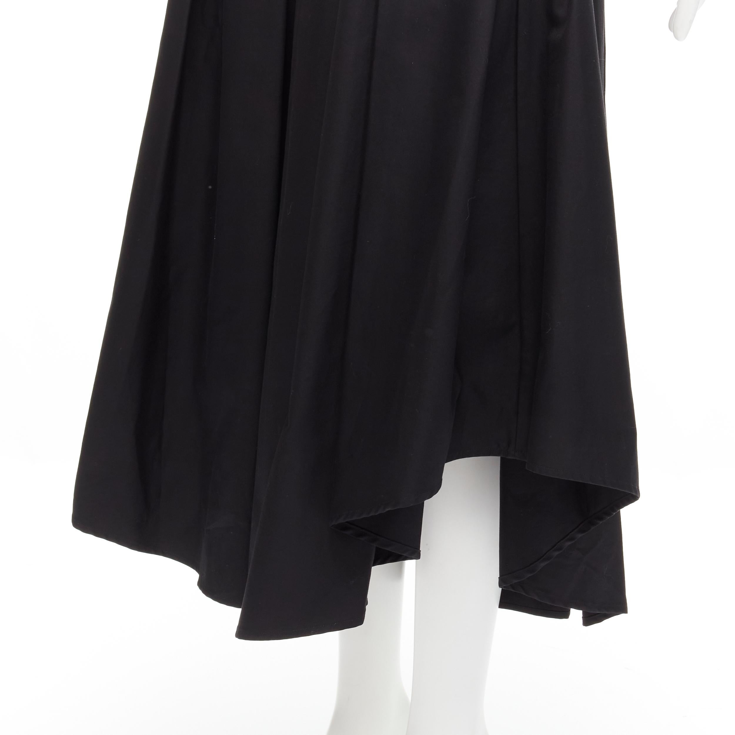 KHAITE Amanda black gathered cotton twill off shoulder midi dress US0 XS In Excellent Condition In Hong Kong, NT