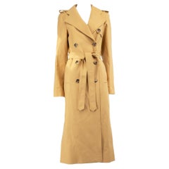 Khaite Beige Double-Breasted Belted Trench Coat Size XS