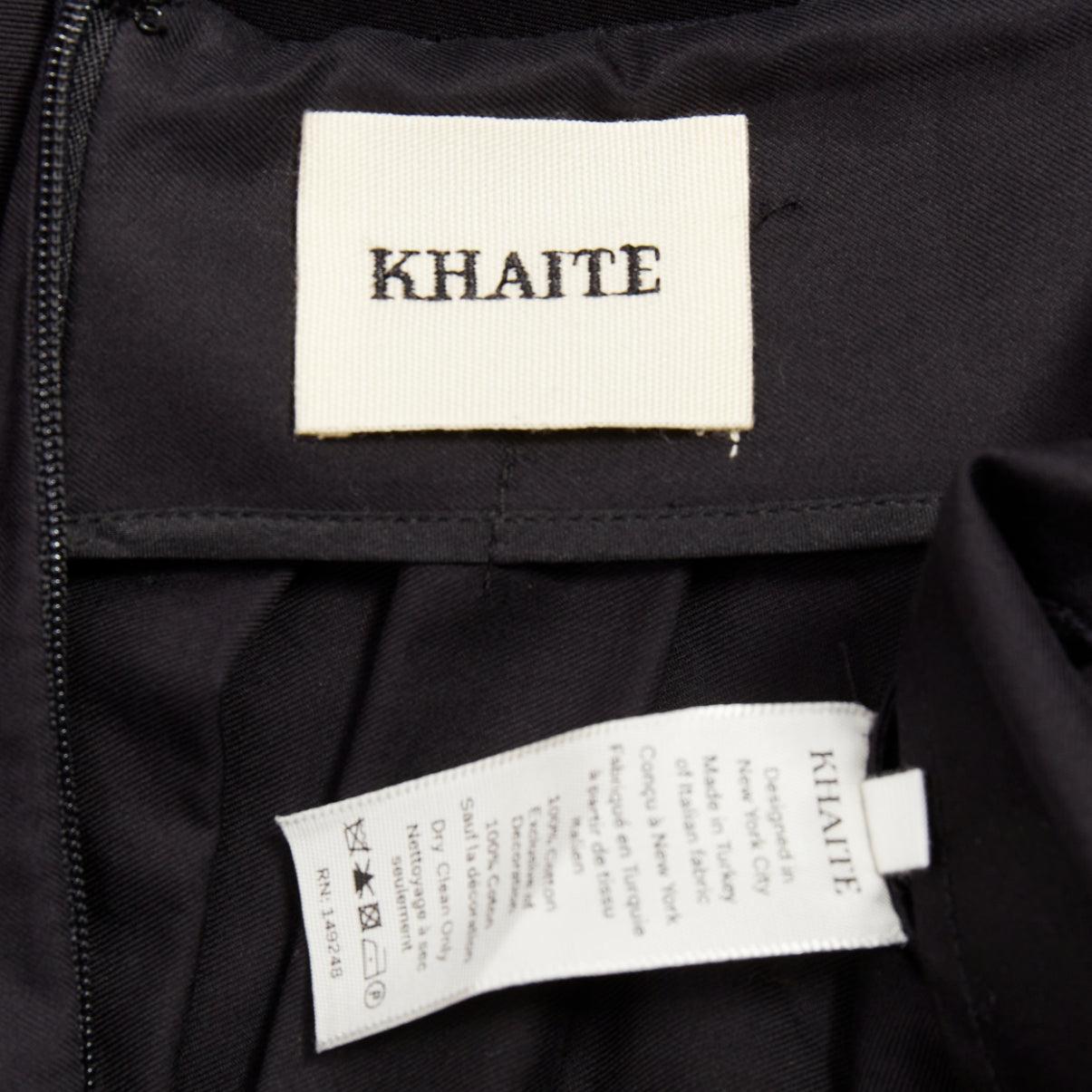 KHAITE nero 100% cotone fascia invisibile in vita gonna a pieghe a tutta lunghezza US2 S in vendita 3